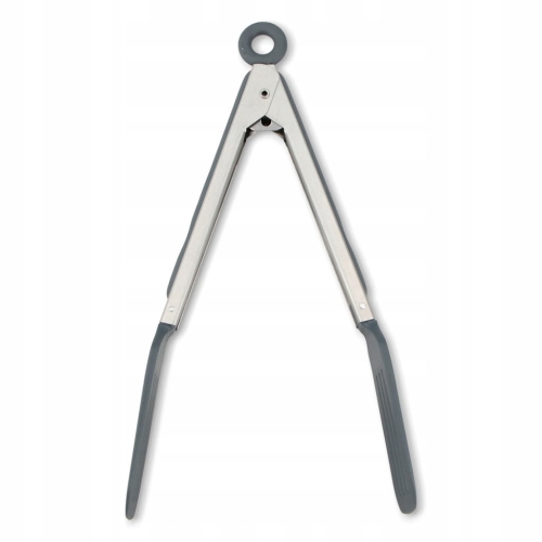 Szczypce kuchenne płaskie szare 26 cm – nylonowe, antypoślizgowe