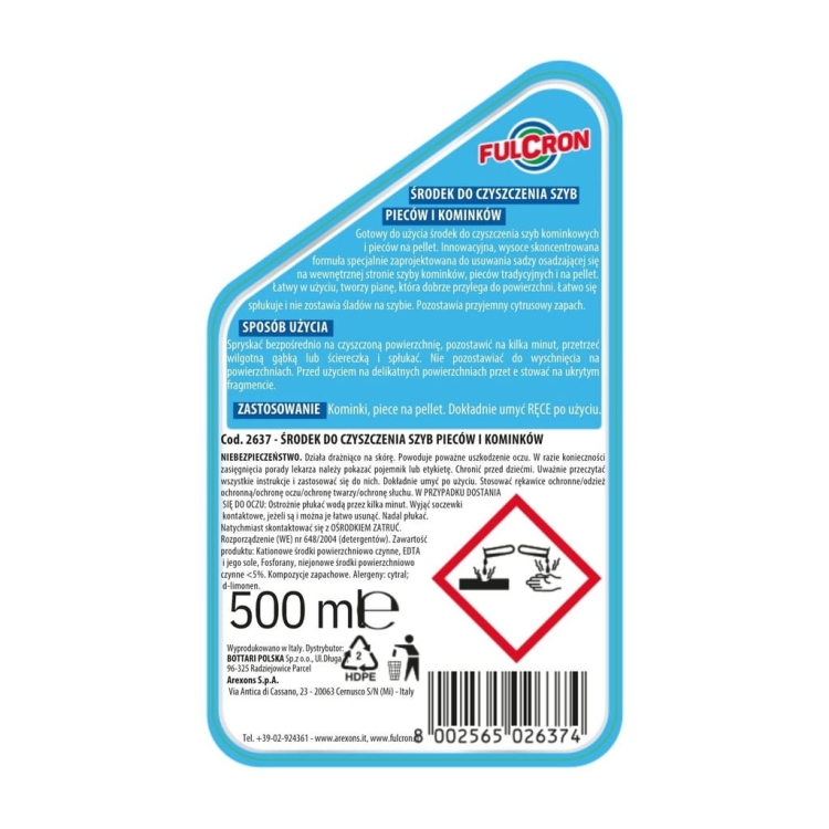 Środek do czyszczenia szyb pieców i kominków – gotowy do użycia 500ml