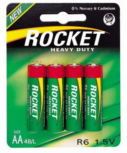 Baterie ROCKET R6 AA 1.5V – 4 szt., cynkowo-węglowe
