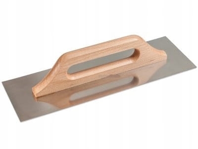 Paca nierdzewna gładka 600×130 mm – elastyczna, bukowy uchwyt, kwasoodporna
