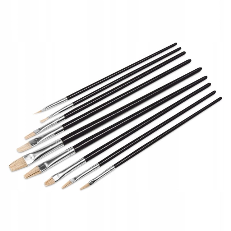 Zestaw 9 pędzli paskowców – precyzyjne do odcinania kolorów i linii