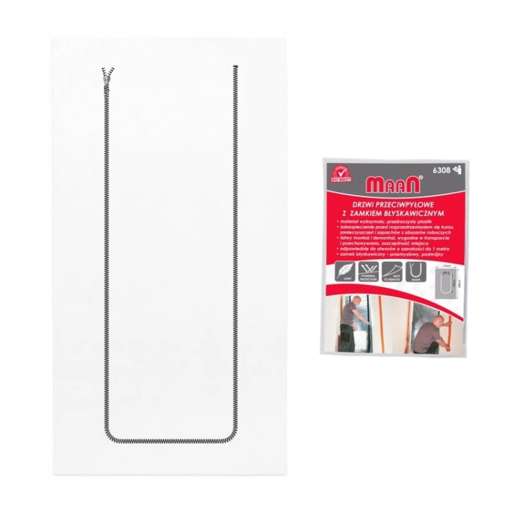 Drzwi przeciwpyłowe 112×220 cm – z zamkiem, do ochrony przed kurzem