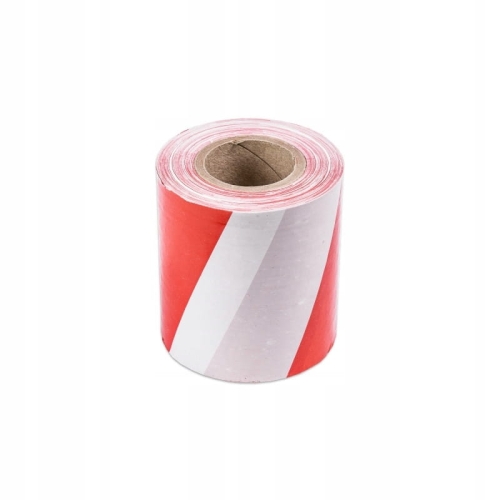 Taśma ostrzegawcza biało-czerwona 80 mm × 100 m – bez kleju