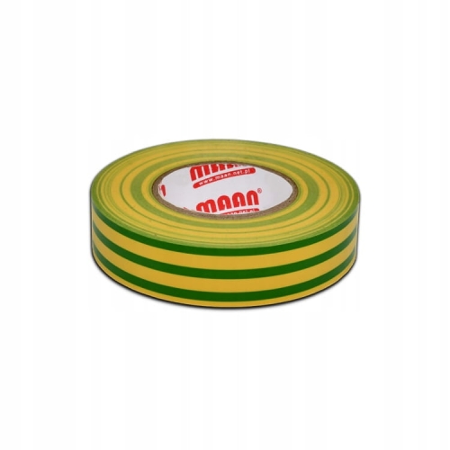 Taśma izolacyjna 19 mm × 20 m żółto-zielona – PVC, odporna, elastyczna