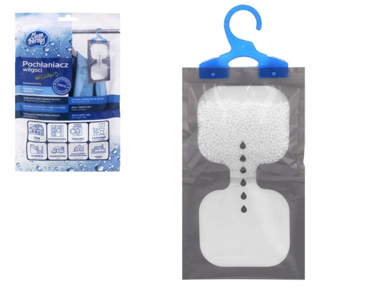 Pochłaniacz wilgoci do szafy bezzapachowy osuszacz Ravi wiszący 100g