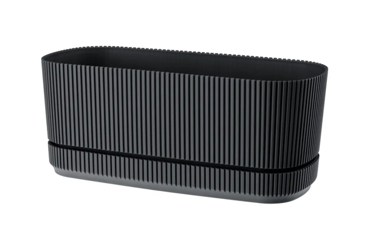 Doniczka tworzywo sztuczne szary Galicja 29 cm x 12,5 x 12 cm