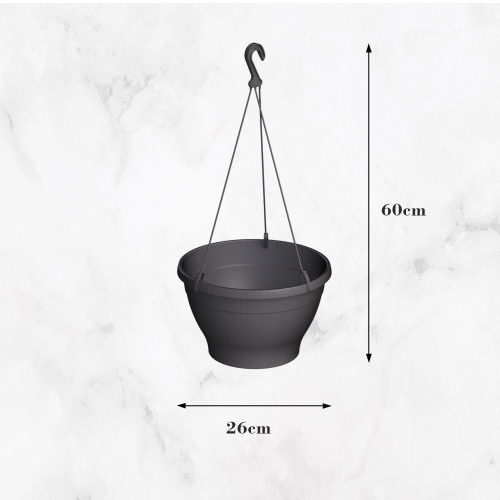 Doniczka tworzywo sztuczne antarcyt Galicja 26 cm x 26 x 16 cm