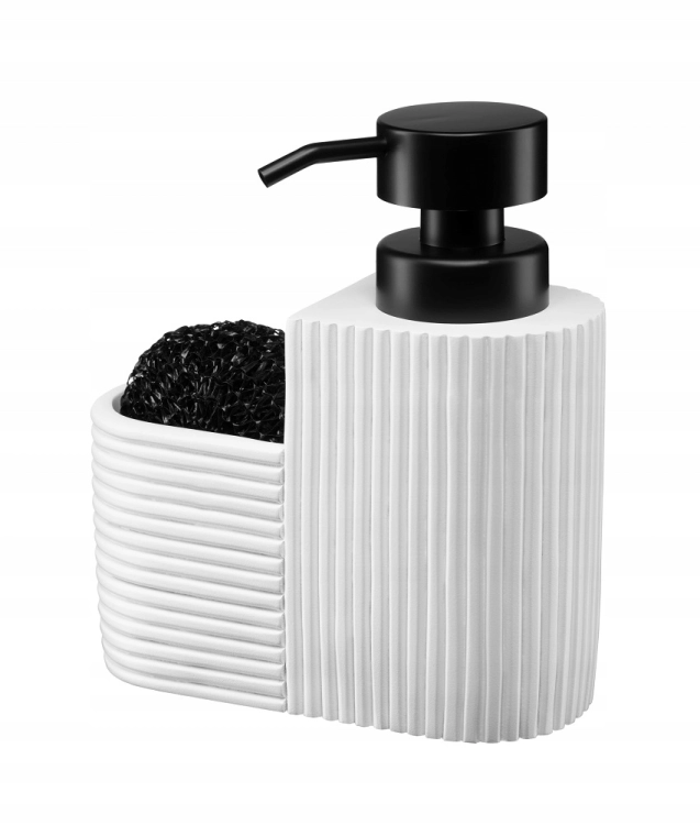 Dozownik-na-plyn-z-organizerem-i-gabka-RIBBON-380ml-bialy