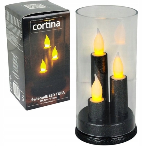 Swiecznik-Dekoracyjny-CORTINA-1-25-SLC-Elektryczny-LED-fi8-3-Czarny-16cm