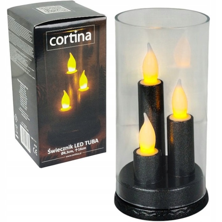 Swiecznik-Dekoracyjny-CORTINA-1-25-SLC-Elektryczny-LED-fi8-3-Czarny-16cm