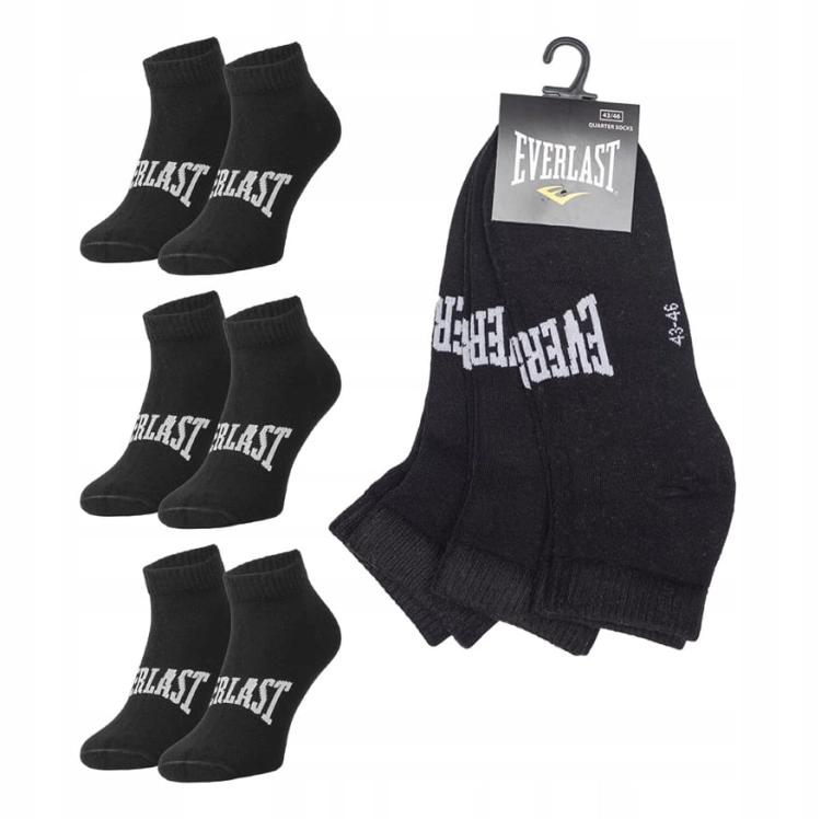 EVERLAST SKARPETY SKARPETKI STOPKI 3P CZARNE r.39-42