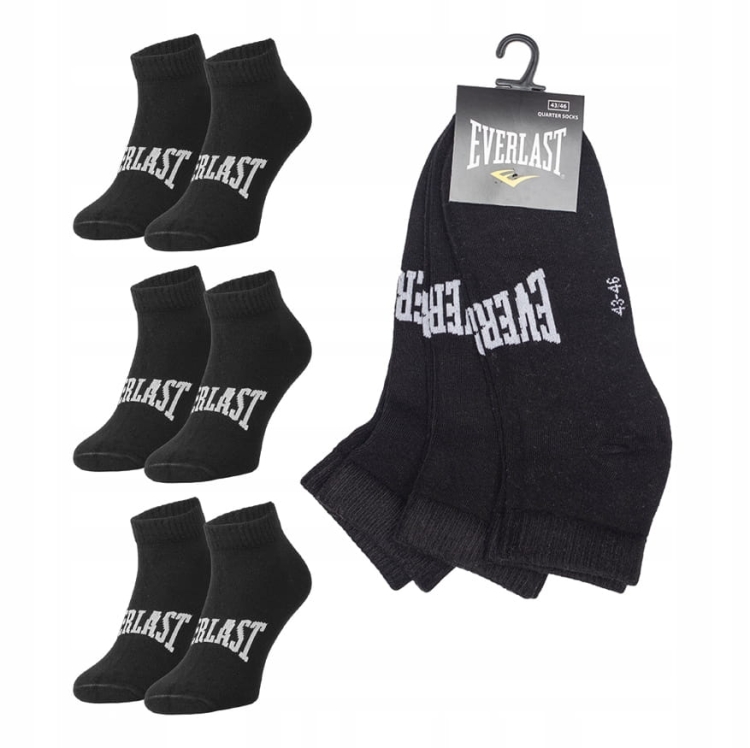 EVERLAST SKARPETY SKARPETKI STOPKI 3P CZARNE r.35-38