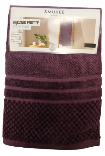 SMUKEE Bawełniany ręcznik FROTTE 50 x 90 cm śliwka 614