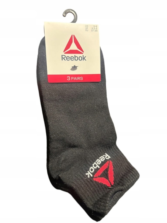 REEBOK Skarpetki 3 pack kolor czarny ankle stopki rozmiar 37-39