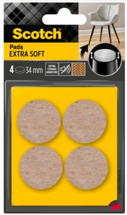 SCOTCH Miękkie podkładki filcowe okrągłe 34 mm 4 szt. 044