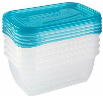 SMUKEE Zestaw 5 pojemników do przechowywania żywności 0,5 litra niebieski
