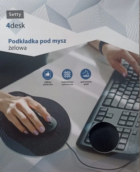 Żelowa podkładka pod mysz Setty czarna