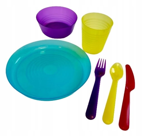 Zestaw naczyń dla dzieci kolorowy miska 6 szt
