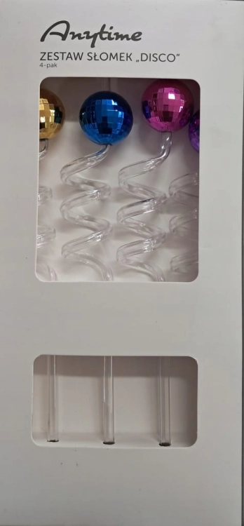Zestaw 4 Słomek Do Napojów DISCO