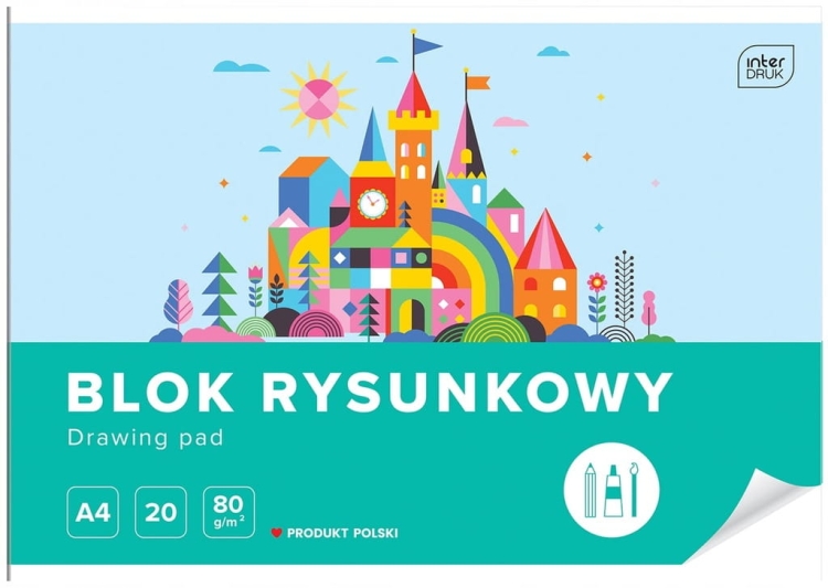 Interdruk blok rysunkowy A4 biały 20k