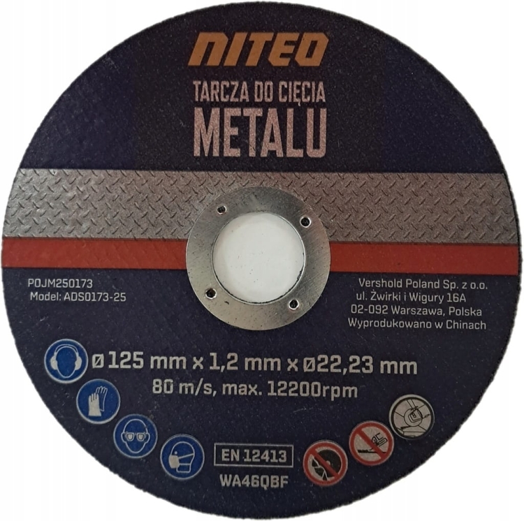 Tarcza do cięcia metalu fi 125