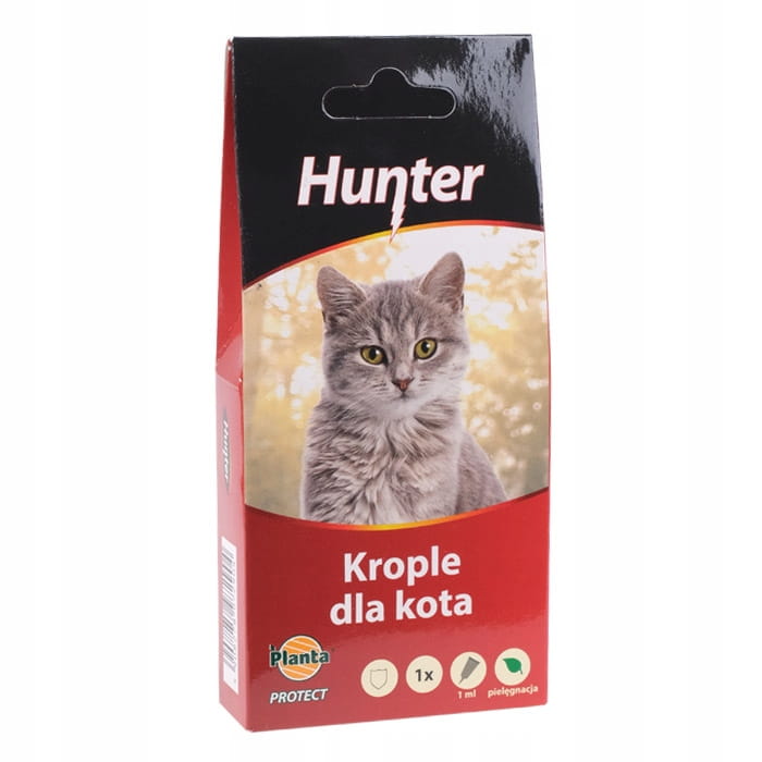 Krople Hunter krople dla kota pielęgnacyjne odstrasza pchły