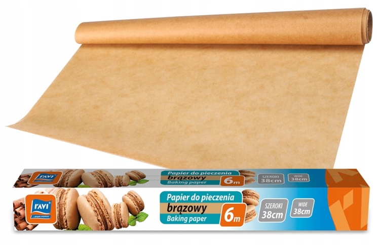 Papier do pieczenia Ravi 600 cm x 38 cm brązowy