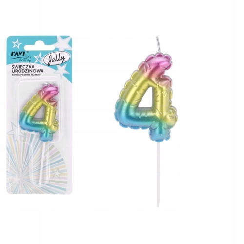 Świeczki urodzinowe cyferki 4 świeczka na tort