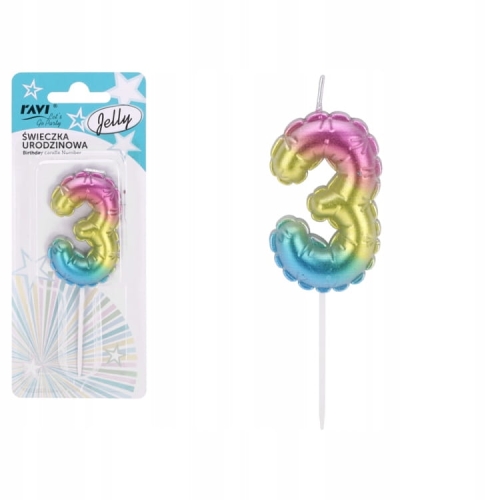 Świeczki urodzinowe cyferki 3 świeczka na tort