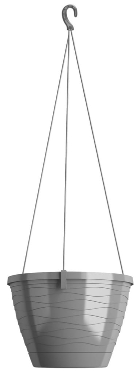 Doniczka tworzywo sztuczne szary Verdenia 26 cm x 26 x 18,5 cm