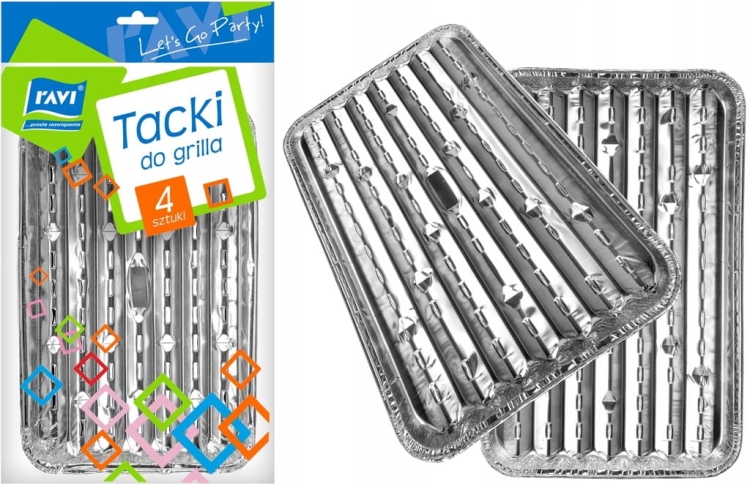 Tacka grillowa aluminium Ravi prostokątny 34 x 22,5 cm