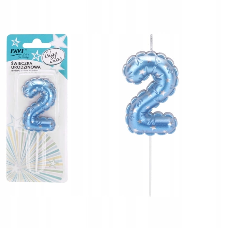 Świeczki urodzinowe cyferki 2 świeczka na tort