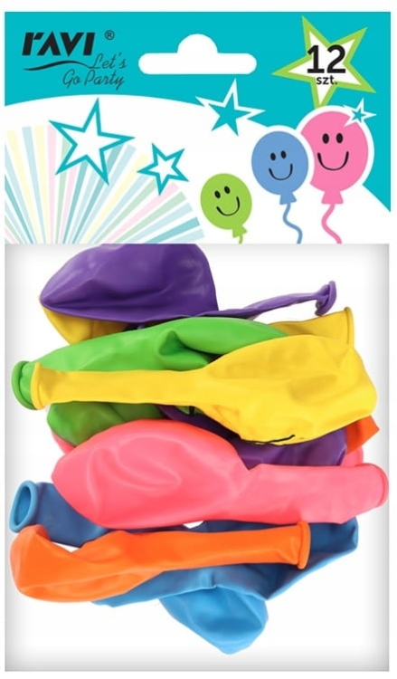 Zestaw balonów Ravi wielokolorowy 25 cm 12 sztuk