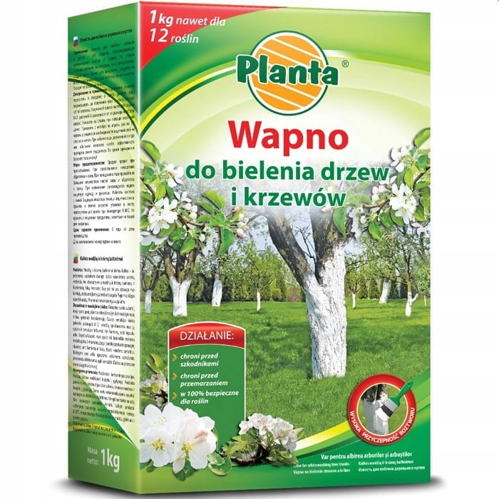 Nawóz wapno Planta proszek 1 kg wapno do bielenia drzewek