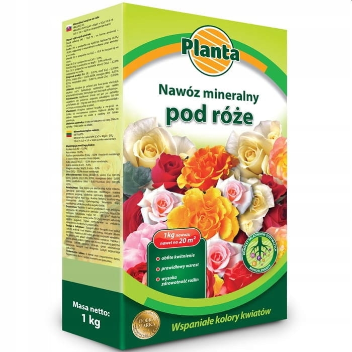 Nawóz pod róże dla róż wieloskładnikowy Planta granulat 1 kg 1 l
