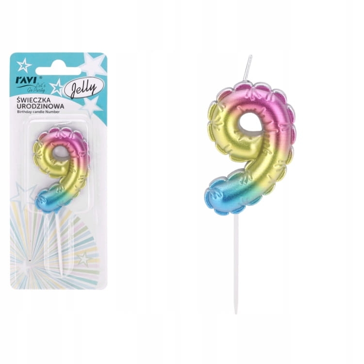 Świeczki urodzinowe cyferki 9 świeczka na tort