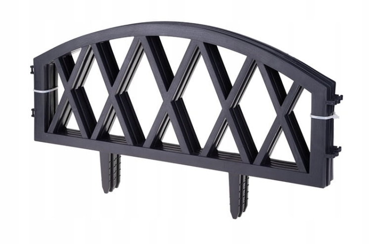 Płotek ogrodowy modułowy komplet 4 sztuki antracyt