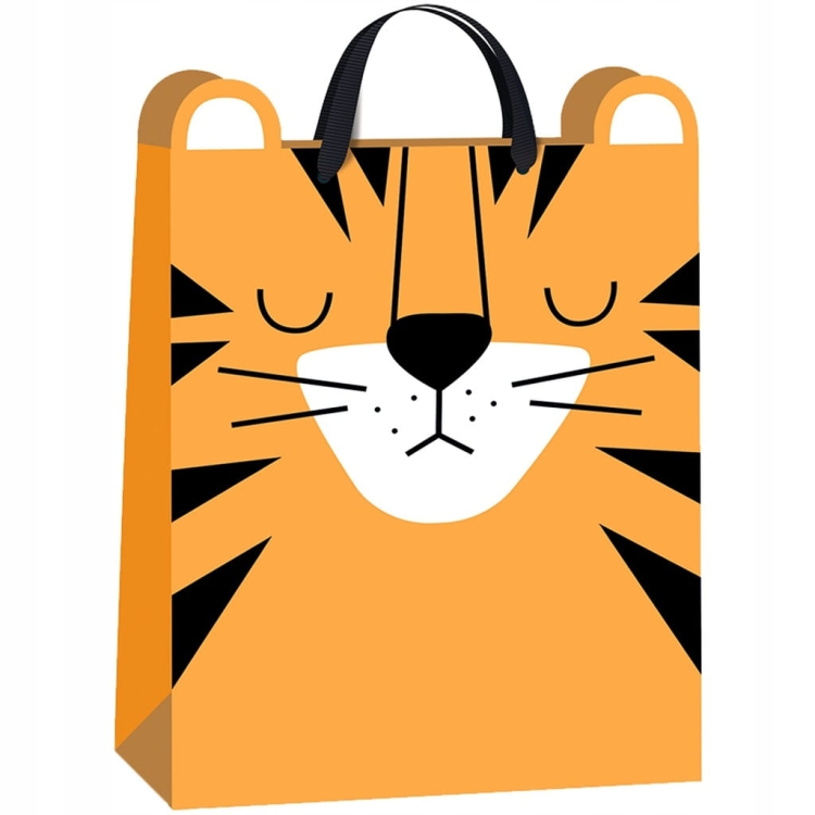 Torebka ozdobna Interdruk Tygrys 33x45x17 cm pomarańczowa