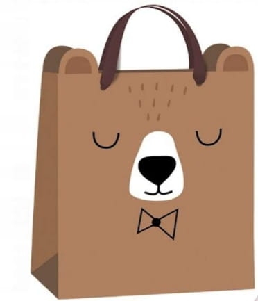 Torebka ozdobna Interdruk miś 33x45x17 cm brązowa