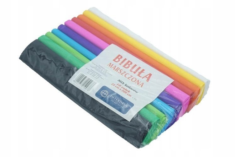 Bibuła marszczona mini 10 sztuk mix kolorów