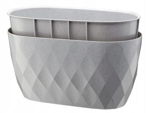 Doniczka tworzywo sztuczne szary Verdenia 47 cm x 14,5 x 15 cm
