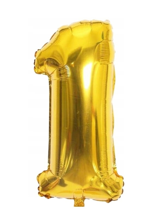 Balon foliowy cyfra 1 urodziny złote 60cm