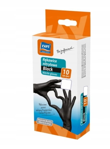 Ravi rękawice nitrylowe black S 10szt