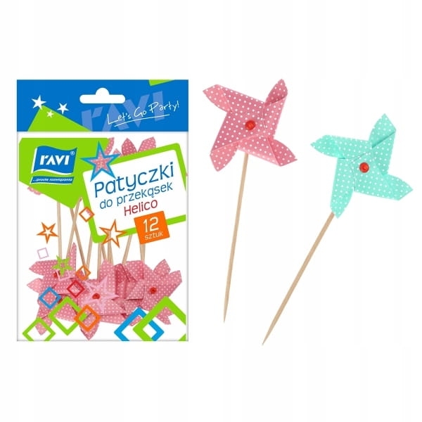 Patyczki pikery Ravi 10 cm 12 szt. drewno wykałaczki