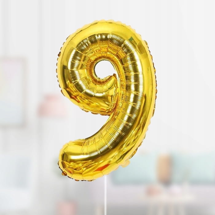 Balon foliowy Ravi cyfra 9 82 cm złoty