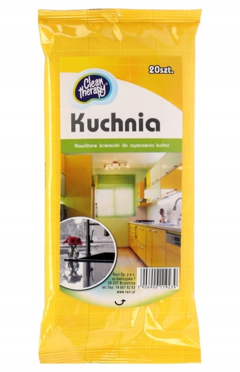 Chusteczki nawilżane do czyszczenia kuchni Ravi w opakowaniu 20 szt.