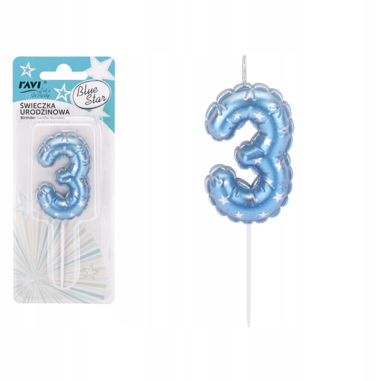 Świeczki urodzinowe cyferki 3 świeczka na tort