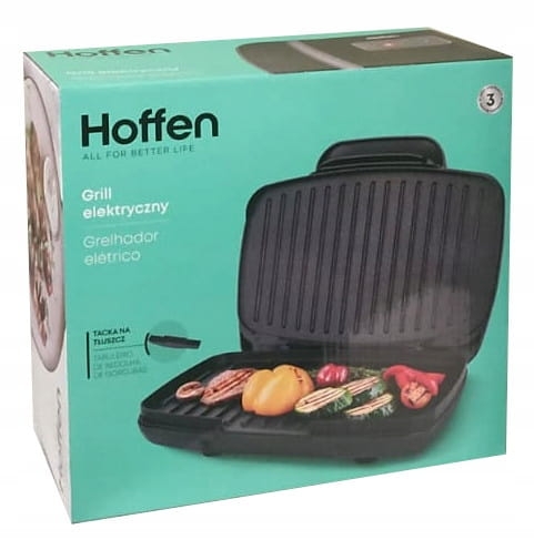 Kontaktowy grill elektryczny Hoffen 1100 W dwustronne opiekanie potraw