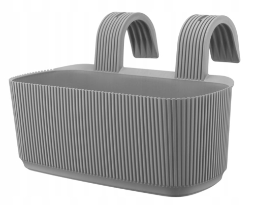 Doniczka tworzywo sztuczne szary Galicja 29 cm x 21 x 19 cm