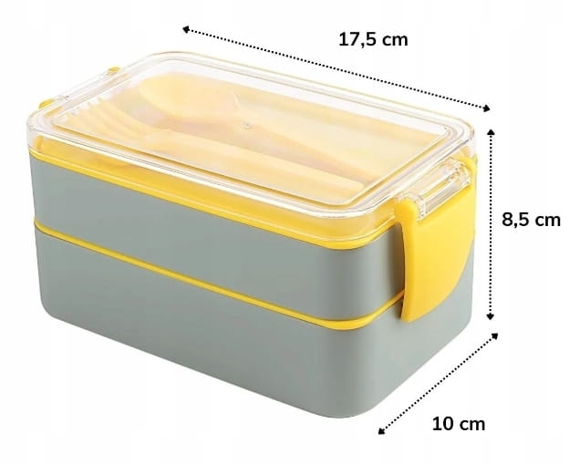 Pojemnik podwójny na lunch ze sztućcami